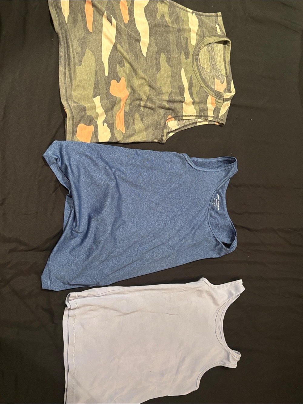 Girls - kids Tank Top Set - Camo, Blue, Gray Sleeveless Shirts - size: 10-12